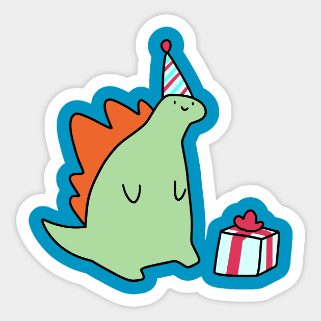 Party Stegosaurus Sticker by saradaboru